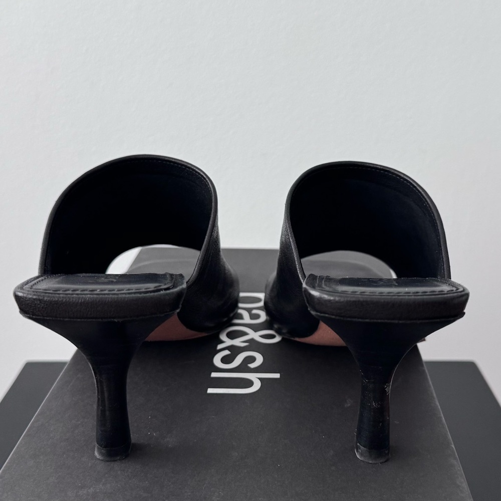 Ba&sh Brand New Black Leather High Heel Mules - Picture 5 of 5